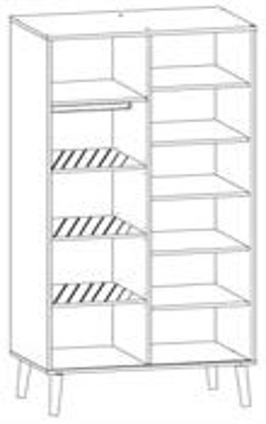 Dvoudílná šatní skříň Faktum Peak Natural Oak & White